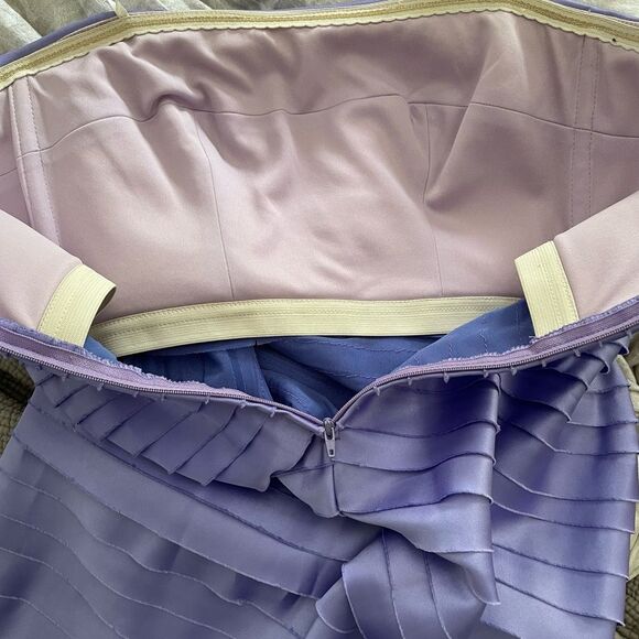 New Tadashi Shoji vintage strapless tiered lilac floor length formal gown size 4 - Picture 6 of 12